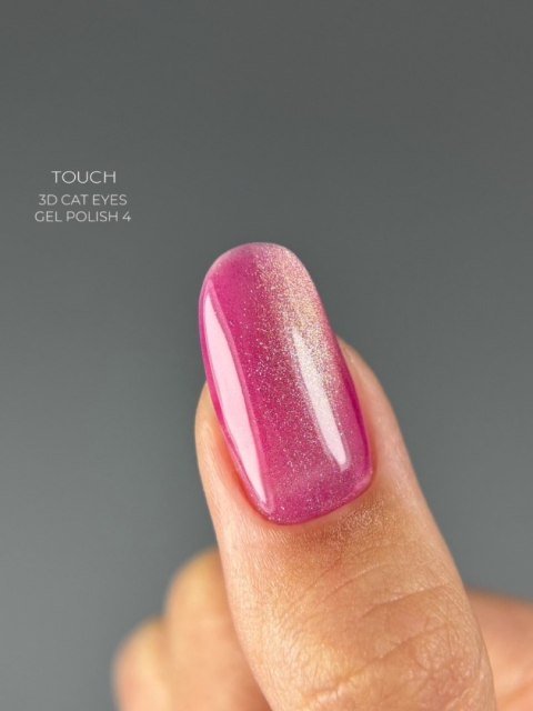 TOUCH 3D Cat Eyes Gel Polish 04 - różowo-fioletowy lakier hybrydowy z efektem „kociego oka", 9 ml