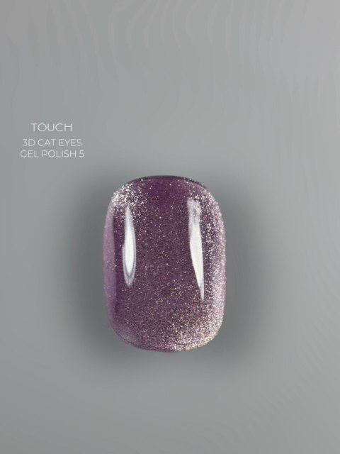 TOUCH 3D Cat Eyes Gel Polish 05 - lawendowo-fioletowy lakier hybrydowy z efektem „kociego oka", 9 ml