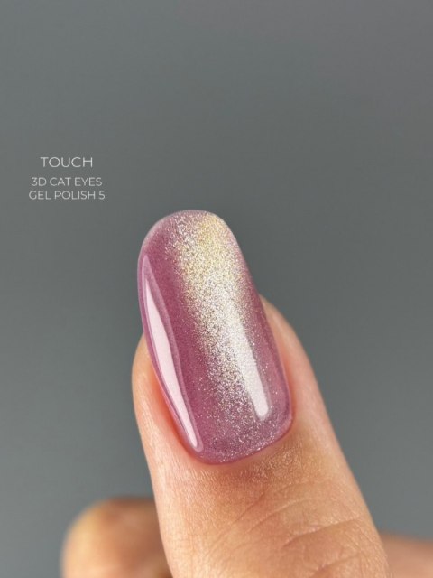 TOUCH 3D Cat Eyes Gel Polish 05 - lawendowo-fioletowy lakier hybrydowy z efektem „kociego oka", 9 ml