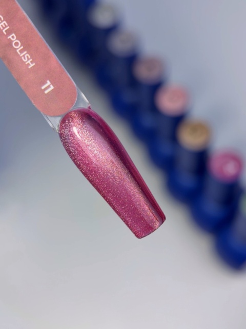 TOUCH 3D Cat Eyes Gel Polish 11 - malinowy lakier hybrydowy z efektem „kociego oka", 9 ml