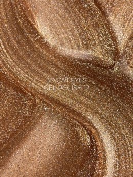 TOUCH 3D Cat Eyes Gel Polish 12 - karmelowo-złoty lakier hybrydowy z efektem „kociego oka