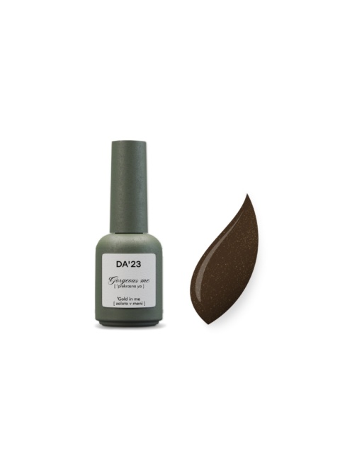 DA'23 GEL POLISH 'GOLD IN ME, 8 ml - lakier hybrydowy (brąz ze złotymi drobinkami)