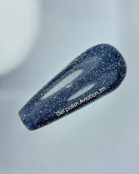 NAILSOFTHEDAY Aviation Gel Polish - niebieski lakier hybrydowy z odblaskową drobinką, 10 ml