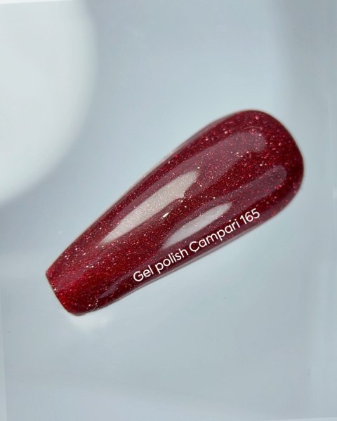 NAILSOFTHEDAY Campari Gel Polish - intensywnie czerwony lakier hybrydowy z odblaskową drobinką, 10 ml