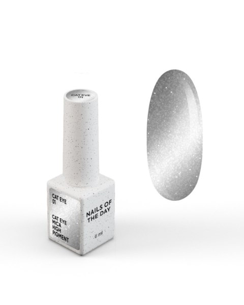 NAILSOFTHEDAY Cat Eye Gel Polish 01 - srebrno-szary lakier hybrydowy z efektem "kocie oko", 6 ml