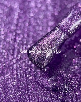 NAILSOFTHEDAY Cat Eye Gel Polish 03 - głęboki fioletowy lakier hybrydowy z efektem 