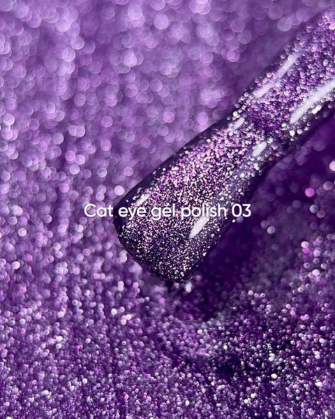 NAILSOFTHEDAY Cat Eye Gel Polish 03 - głęboki fioletowy lakier hybrydowy z efektem "kocie oko", 6 ml