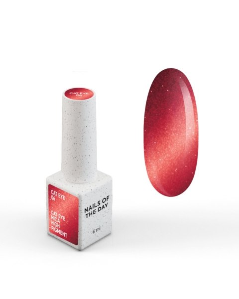 NAILSOFTHEDAY Cat Eye Gel Polish 06 - czerwony lakier hybrydowy z efektem "kocie oko", 6 ml