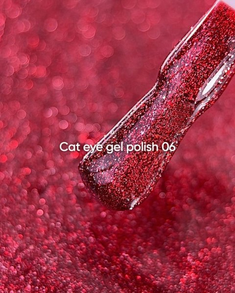 NAILSOFTHEDAY Cat Eye Gel Polish 06 - czerwony lakier hybrydowy z efektem "kocie oko", 6 ml