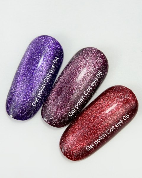 NAILSOFTHEDAY Cat Eye Gel Polish 06 - czerwony lakier hybrydowy z efektem "kocie oko", 6 ml