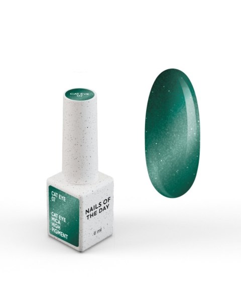NAILSOFTHEDAY Cat Eye Gel Polish 07 - zielony lakier hybrydowy z efektem "kocie oko", 6 ml