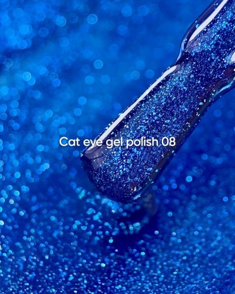 NAILSOFTHEDAY Cat Eye Gel Polish 08 - niebieski lakier hybrydowy z efektem "kocie oko", 6 ml