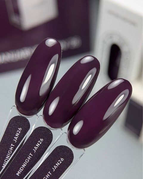 NAILSOFTHEDAY Color of the Month January 2026 Midnight - śliwkowy lakier hybrydowy, 10 ml