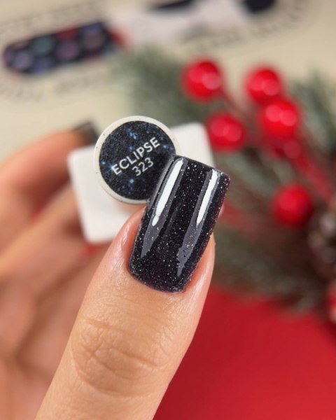 NAILSOFTHEDAY Eclipse Gel Polish - ciemnogranatowy lakier hybrydowy z odblaskową drobinką, 10 ml