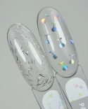 NAILSOFTHEDAY Party top 08 - przezroczysty top z holograficznymi kieliszkami, bez lepkiej warstwy, 10 ml.