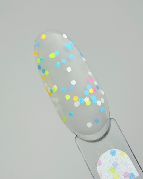 NAILSOFTHEDAY Party top matte - matowy top z neonowymi heksagonami, bez lepkiej warstwy i bez filtrów UV, 10 ml