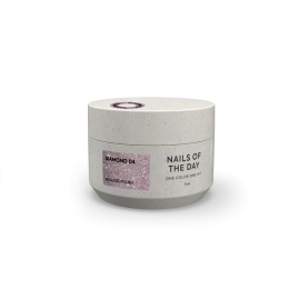 NAILSOFTHENIGHT Diamond Premium gel 04 - różowo-złoty z metalowymi płatkami lakier hybrydowy, 5 ml