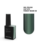 BIBLIOTEKA Cat Eye Gel Polish 04 Forest Beam, 10 ml - ciemnozielony lakier hybrydowy z efektem "kocie oko"
