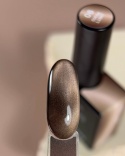 BIBLIOTEKA Cat Eye Gel Polish 06 Cocoa Light, 10 ml - złoto-brązowy lakier hybrydowy z efektem „kocie oko”