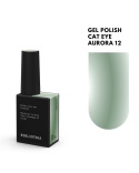 BIBLIOTEKA Cat Eye Gel Polish 12 Aurora, 10 ml - szałwiowo-zielony lakier hybrydowy z efektem „kociego oka”