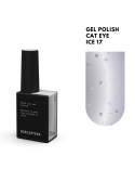 BIBLIOTEKA Cat Eye Gel Polish 17 Ice, 10 ml - srebrny lakier hybrydowy z efektem „kociego oka”