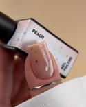 BIBLIOTEKA Cat Eye Gel Polish 19 Peach, 10 ml - brzoskwiniowy lakier hybrydowy z efektem „kociego oka”
