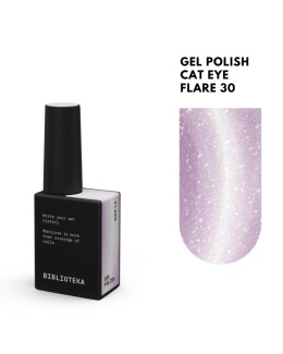 BIBLIOTEKA Cat Eye Gel Polish 30 Flare, 10 ml - malinowo-różowy lakier hybrydowy z efektem „kociego oka”
