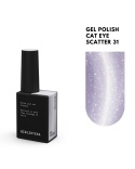 BIBLIOTEKA Cat Eye Gel Polish 31 Scatter, 10 ml - jasny srebrno-fioletowy lakier hybrydowy z efektem „kociego oka”