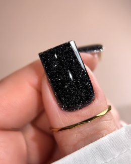 BIBLIOTEKA Flash Gel Polish 01 Blacklight, 10 ml - czarny lakier hybrydowy z efektem flash