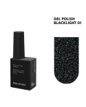 BIBLIOTEKA Flash Gel Polish 01 Blacklight, 10 ml - czarny lakier hybrydowy z efektem flash
