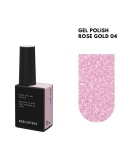 BIBLIOTEKA Flash Gel Polish 04 Rose Gold, 10 ml - różowo-złoty lakier hybrydowy z efektem flash