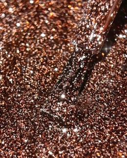 BIBLIOTEKA Flash Gel Polish 06 Bronze, 10 ml - brązowy lakier hybrydowy z efektem flash