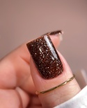 BIBLIOTEKA Flash Gel Polish 06 Bronze, 10 ml - brązowy lakier hybrydowy z efektem flash