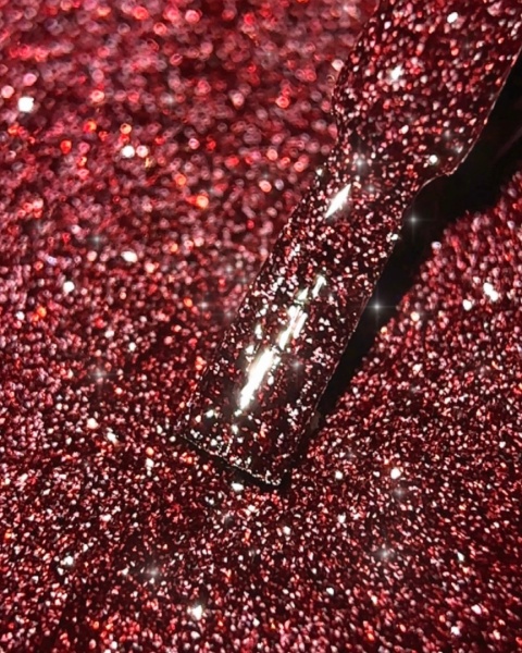 BIBLIOTEKA Flash Gel Polish 07 Wine Soul, 10 ml - bordowy lakier hybrydowy z efektem flash