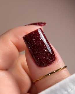 BIBLIOTEKA Flash Gel Polish 07 Wine Soul, 10 ml - bordowy lakier hybrydowy z efektem flash