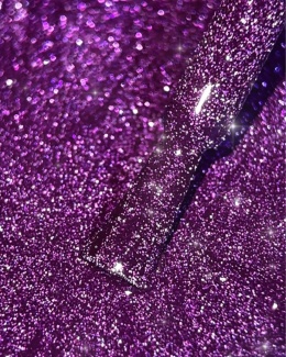 BIBLIOTEKA Flash Gel Polish 08 Amethyst Dust 10 ml - fioletowy lakier hybrydowy z efektem flash