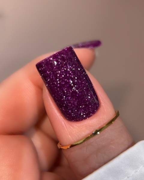BIBLIOTEKA Flash Gel Polish 08 Amethyst Dust 10 ml - fioletowy lakier hybrydowy z efektem flash