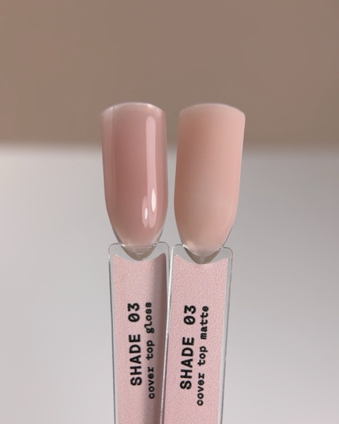 BIBLIOTEKA Gloss Cover Top SHADE 03 - różowo-beżowy top hybrydowy bez warstwy dyspersyjnej, 10 ml