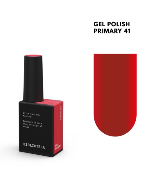 BIBLIOTEKA Gel Polish 41 Primary, 10 ml - lakier hybrydowy (czysta, intensywna czerwień)