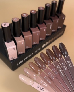 BIBLIOTEKA MONO BROWN Gel Polish Collection 33-40, 10 ml - zestaw lakierów hybrydowych