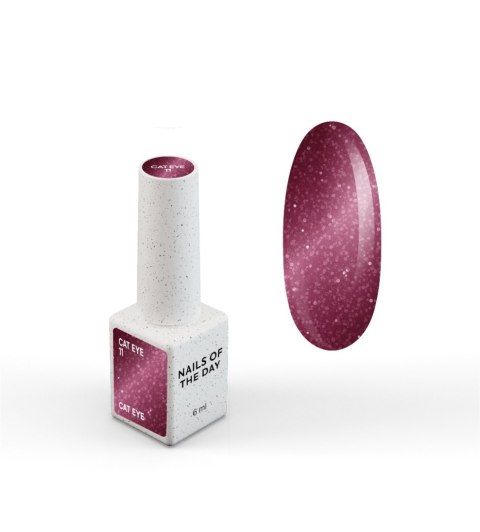 NAILSOFTHEDAY Cat Eye Gel Polish 11 - wiśniowy lakier hybrydowy z efektem "kocie oko", 6 ml