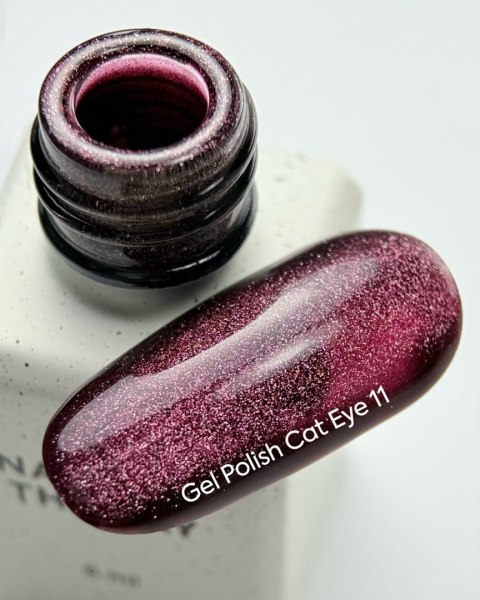 NAILSOFTHEDAY Cat Eye Gel Polish 11 - wiśniowy lakier hybrydowy z efektem "kocie oko", 6 ml