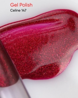 NAILSOFTHEDAY Céline Gel Polish - koralowo-czerwony lakier hybrydowy z drobinką odblaskową, 10 ml