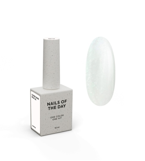 NAILSOFTHEDAY Cover base Milk 04 - półprzezroczysta mleczna baza ze srebrnym brokatem, 10 ml