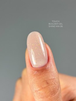 TOUCH Builder gel Shine Mix 06 - beżowy żel budujący z cząstkami folii, 15 ml