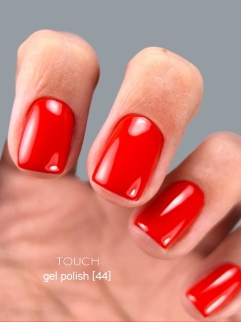 TOUCH Gel Polish 44 - intensywnie czerwony lakier hybrydowy, 9 ml
