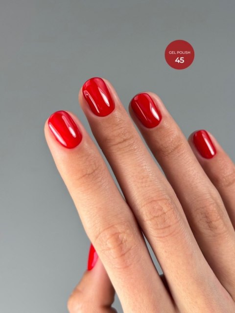 TOUCH Gel Polish 45 - klasyczny czerwony lakier hybrydowy, 9 ml