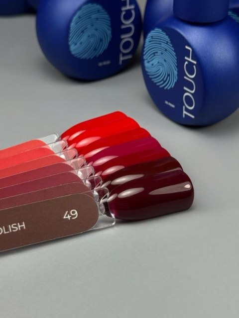 TOUCH Gel Polish 47 - wiśniowy czerwony lakier hybrydowy, 9 ml