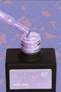 NAILSOFTHEDAY Potal base 07 – liliowa baza z miedzianymi płatkami, 10 ml