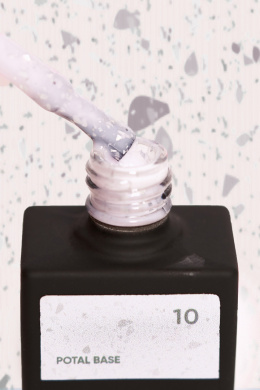 NAILSOFTHEDAY Potal base 10 – chłodno-mleczna baza ze srebrnymi płatkami, 10 ml